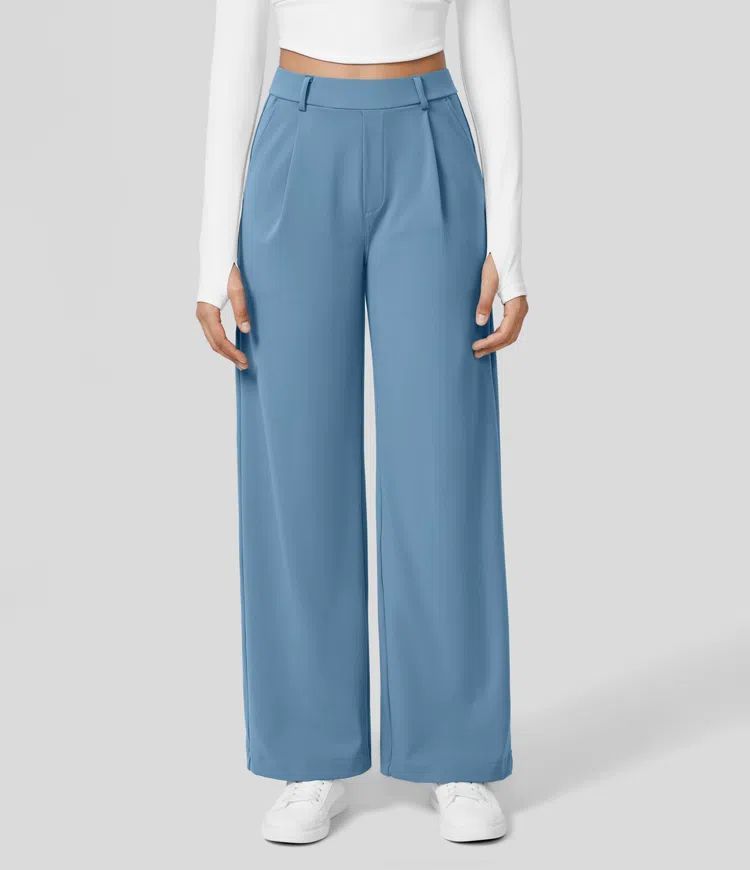 High Waist Pocket Cropped Straight Pants