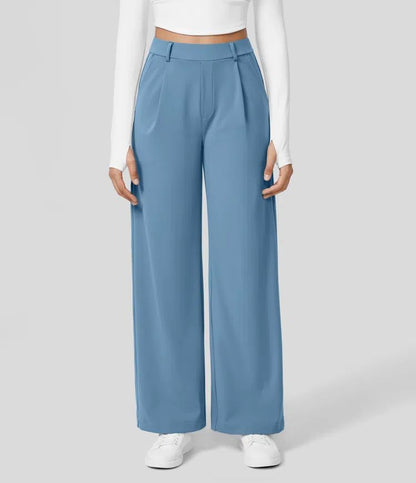 High Waist Pocket Cropped Straight Pants