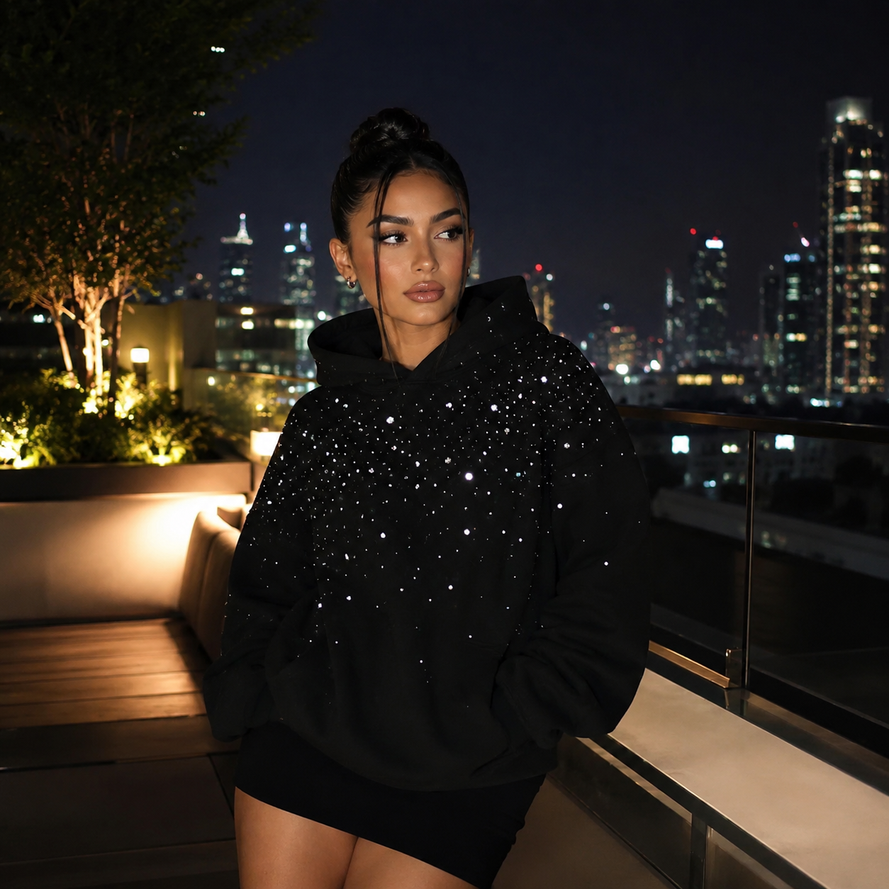 Starluxe™ Rhinestone Oversized Hoodie