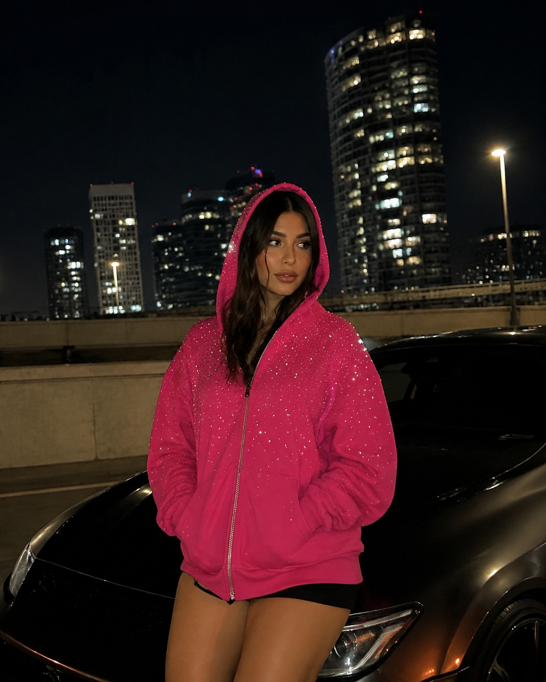 Starluxe™ Rhinestone Oversized Hoodie
