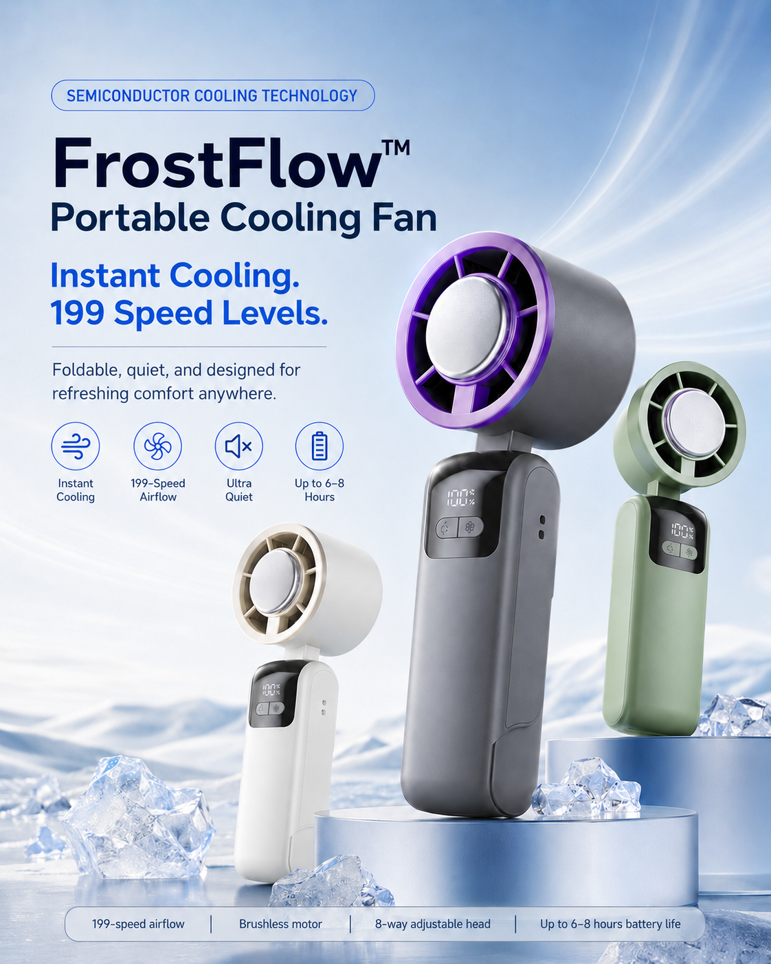 FrostFlow™ Portable Cooling Fan