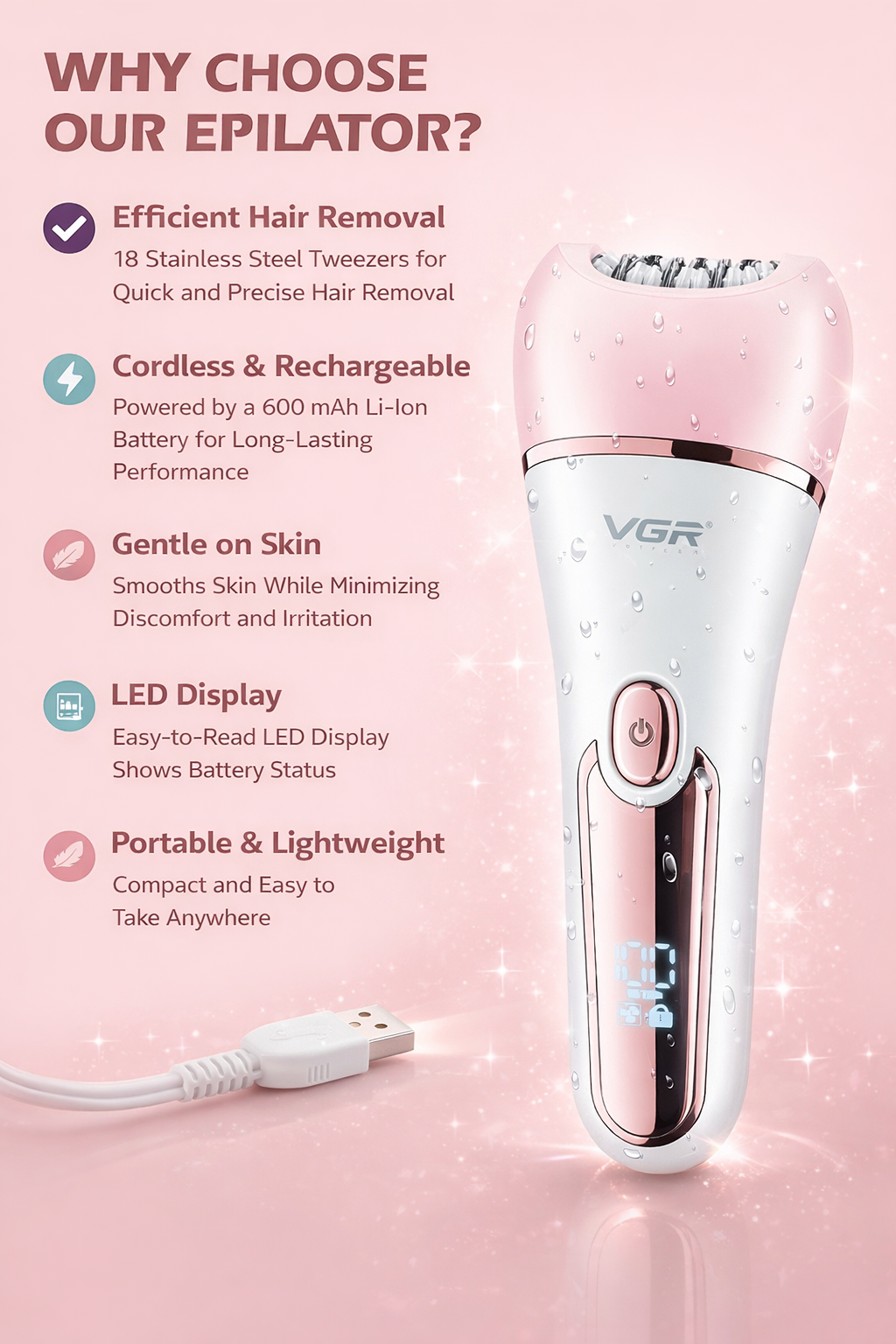 "PureGlow™"6-in-1 Hair Removal