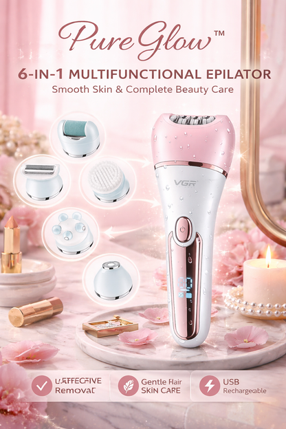 "PureGlow™"6-in-1 Hair Removal