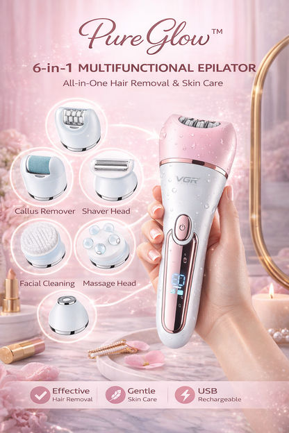 "PureGlow™"6-in-1 Hair Removal