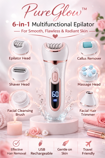 "PureGlow™"6-in-1 Hair Removal
