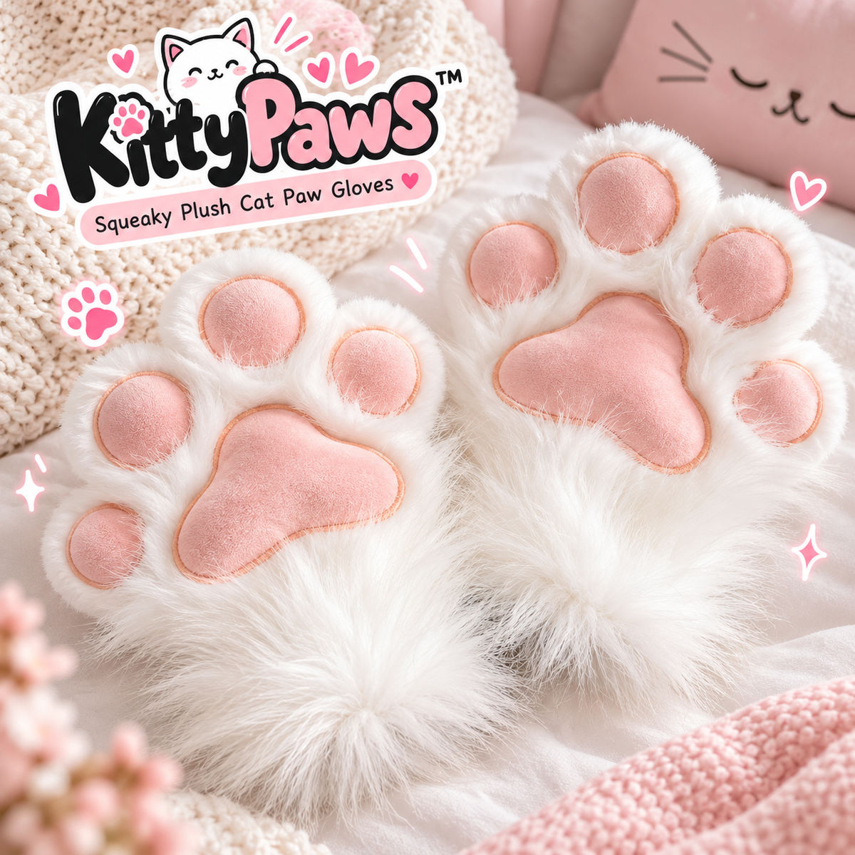 KittyPaws™ – Plush Cat Gloves